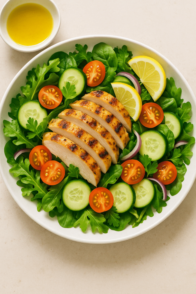 Grilled Chicken Salad with Lemon Dressing