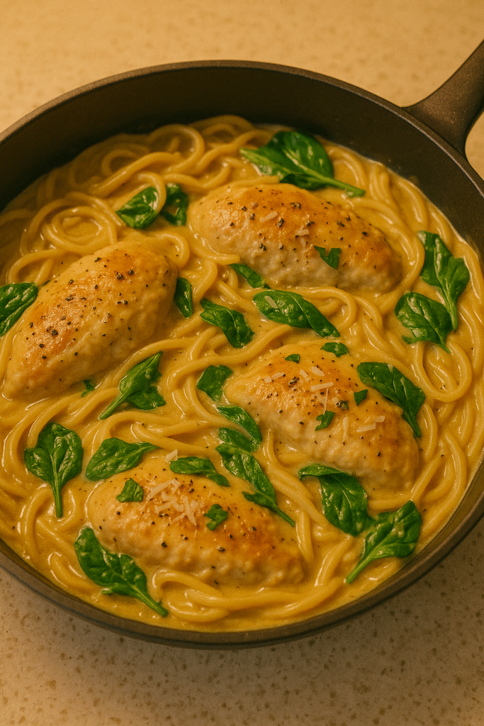 One-Pan Creamy Garlic Chicken Pasta