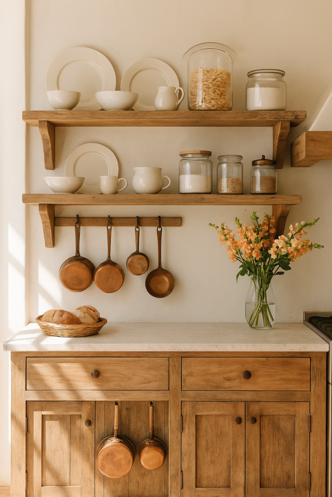 Open Shelving with Beautiful Display Pieces