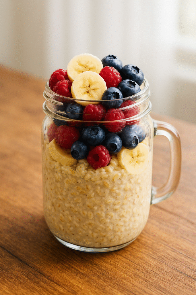 Overnight Oats with Chia Seeds and Almond Milk