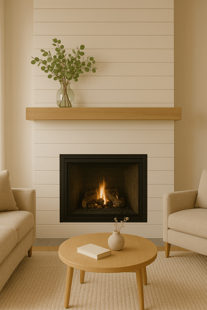 Shiplap or Wood Panel Surround for Warmth