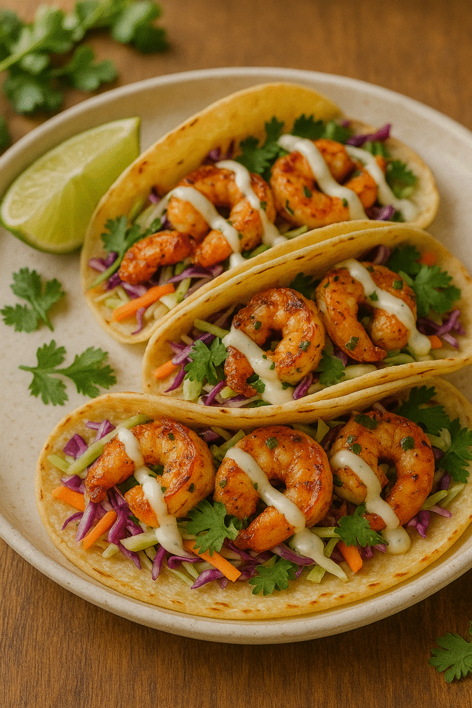 Spicy Cajun Shrimp Tacos