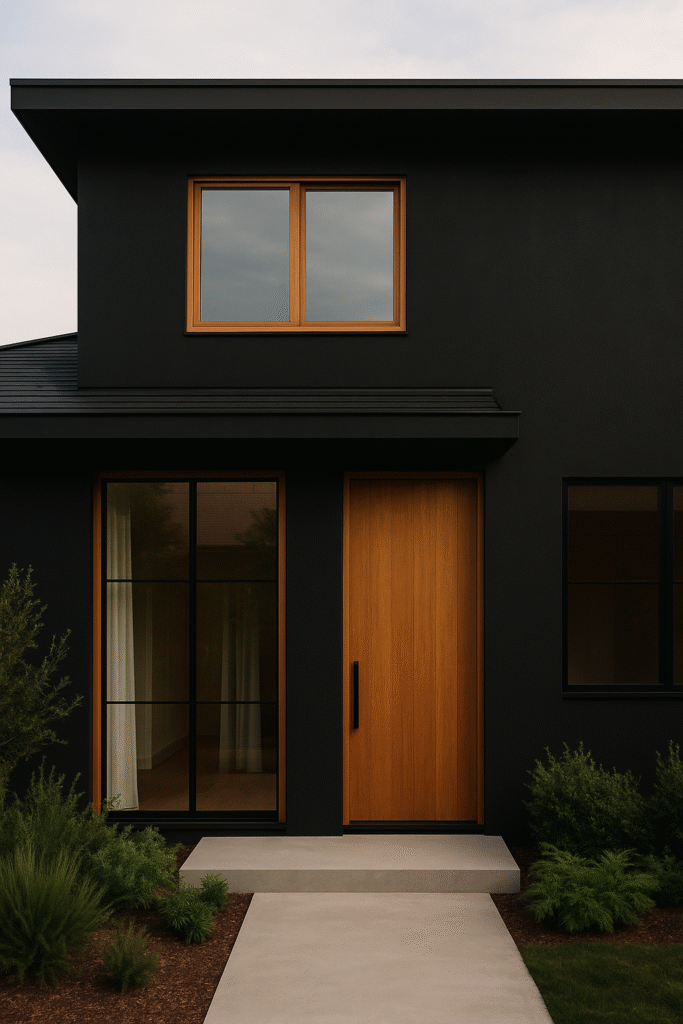  Black and Natural Wood