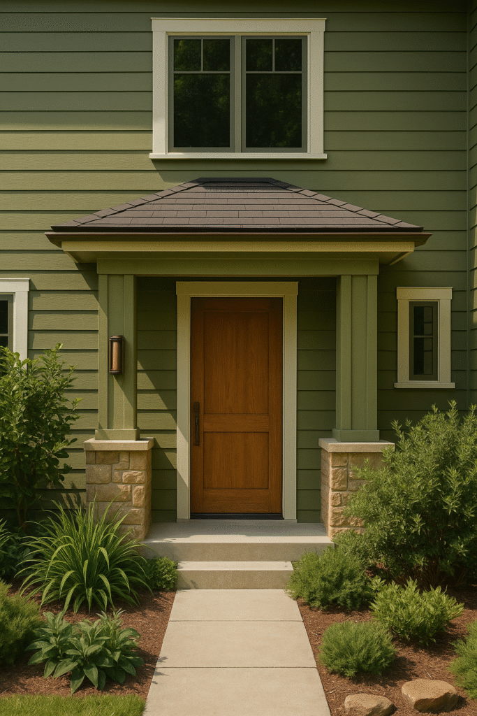 Olive Green and Warm Sandstone