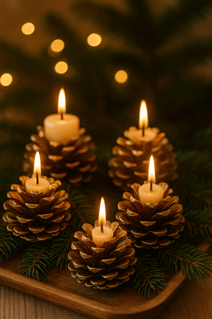 Pinecone Candle Holders